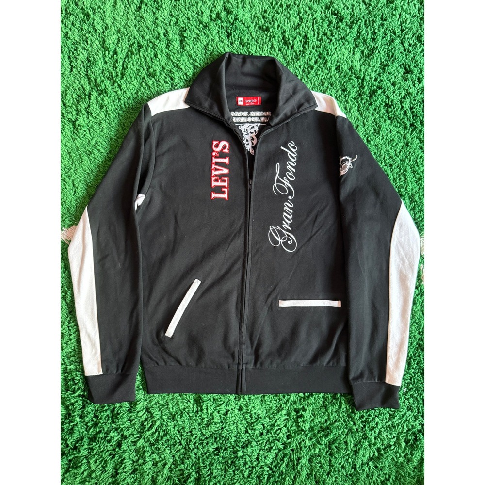 Capo Levis Gran Fondo Santa Rosa California‎ Track Jacket Black Mens XL Zip Up